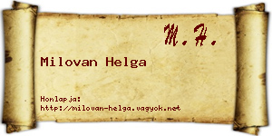 Milovan Helga névjegykártya